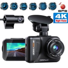 Campark 4K GPS Dual Dash Cam Front Rear Car Driving Recorder Camera Night Vision