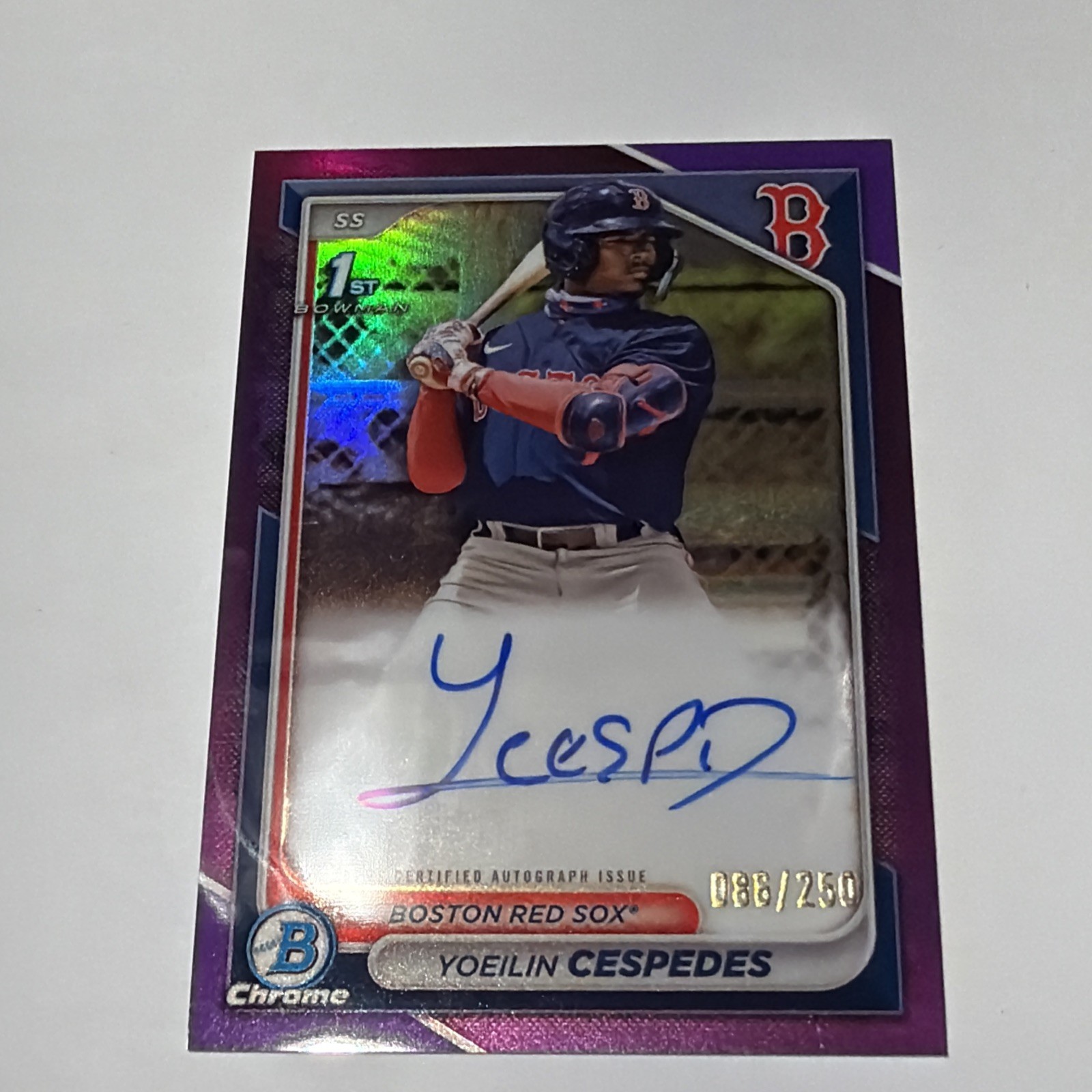 2024 Bowman Chrome Prospect Auto Yoeilin Cespedes #CPA-YCE Purple Refractor /250