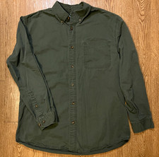 Carhartt Hines Button Down Shirt Olive Green Men  s Large 100085 Workwear
