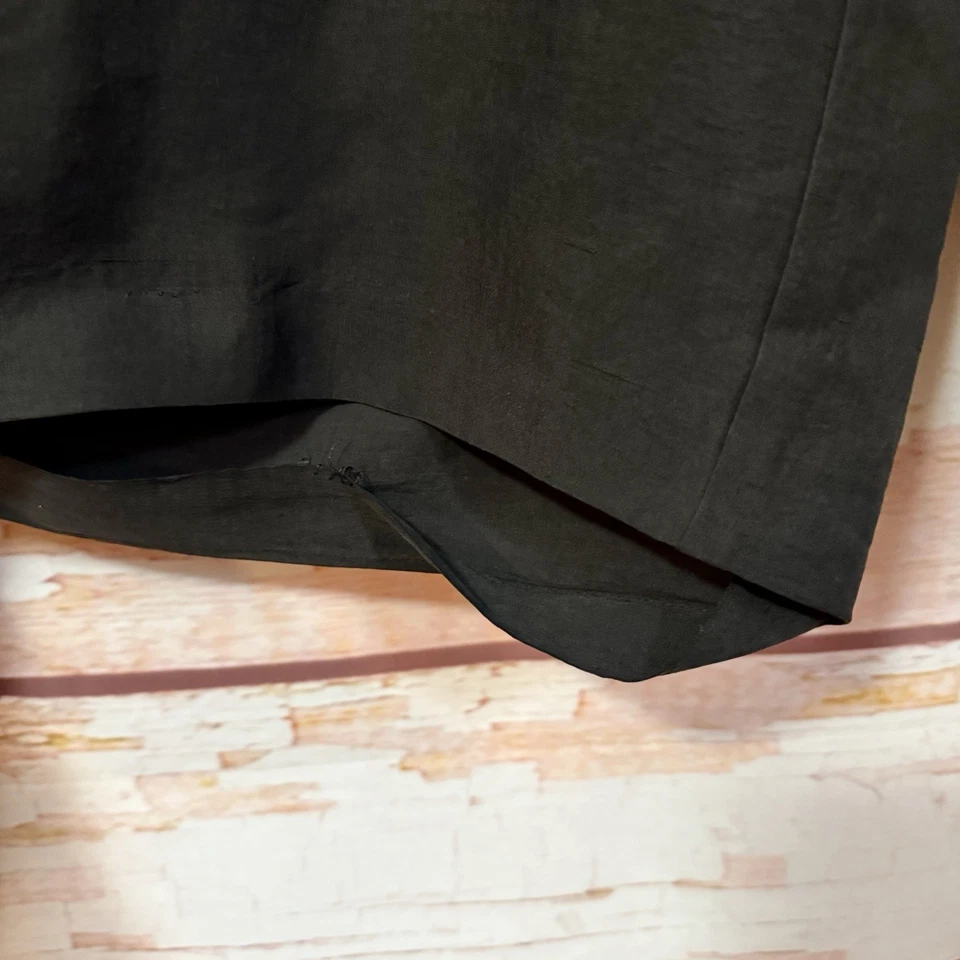 Eileen Fisher Black Silk Wide Leg Pants Vintage High Waist Size Large 90s - Image 4 of 4