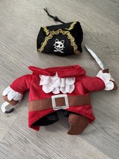 Pet Cat Pirate Costume - Captain Hook Peg Leg Pirate Hat Small/Medium