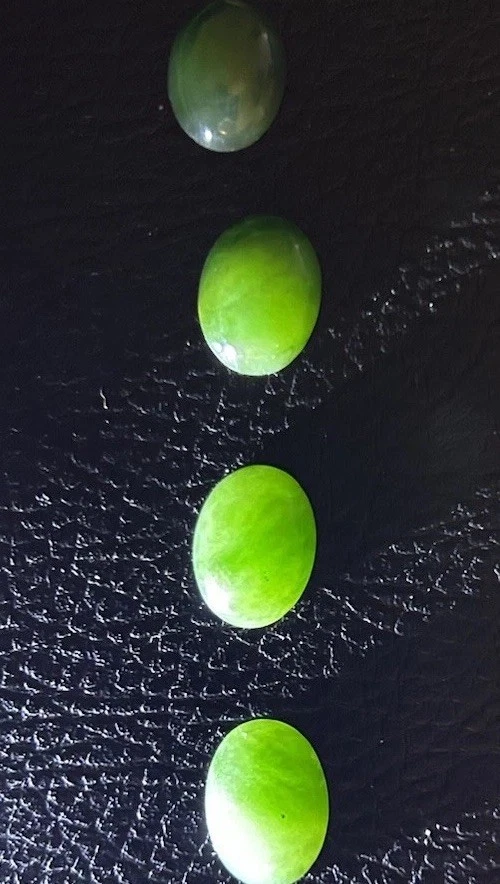 4 Piezas DE COLECCIÓN Grado A Jadeíta Birmana Jade Verde para Pulsera o Pendientes Foto 3 de 4