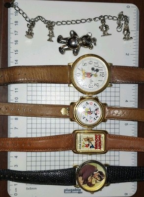 Three Disney, One Gone With The Wind Watches And Disney Charm Braclet