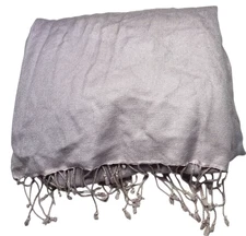 Pennucci Pashmina Scarf Shawl Wrap Light Orchid Fringe Cashmere Silk 76 X 22