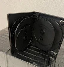 Lot of 5 Multi 10 Disc CD DVD Black Case with Outer Sleeve Movie Game Box 33mm