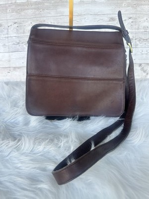 Vintage Coach 9092 Tribeca Crossbody Bag Chocolate Glove-Tanned Leather USA