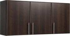 Elite 54" Wall Cabinet, Espresso Storage Cabinet with 2 Adjustable Shelves, Stor