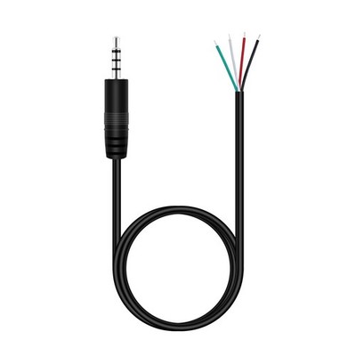 3FT 3.5mm 1/8'' to Speaker Wire TRRS Stereo Jack to Bare Wire Pigtail 3.5mm Pl...