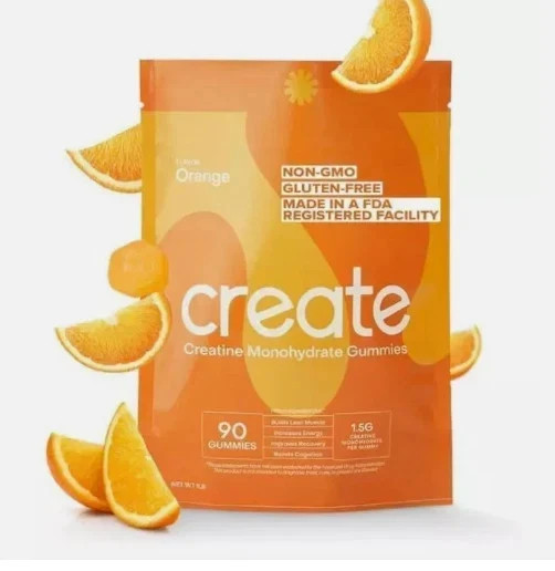 Create Creatine Monohydrate Gummies for Men & Women: Strength, Orange 90ct