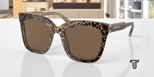 MICHAEL KORS MK2163 391773 San Marino Brown Leopard Solid 52 Women's Sunglasses