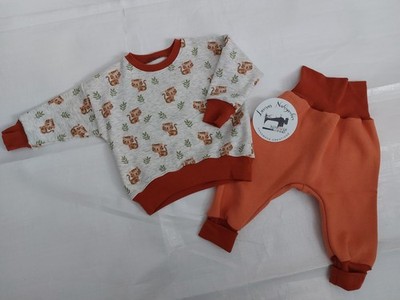 Warmes Alpenfleece 2T Set  Gr. 74/80 Handmade Neu 