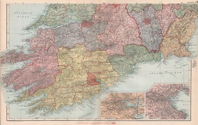 SOUTHERN IRELAND. Cork Dublin. Parliamentary divisions boroughs. BACON 1896 map