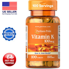 Puritan's Pride Vitamin K 100mcg Tablets 100 Count Bone  Blood Health Support