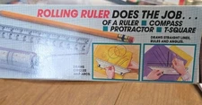 Rolling Ruler Compass Protractor T-Square Sealed Vintage All Purpose