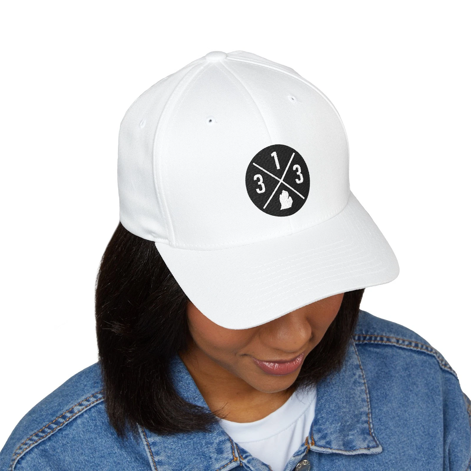 Embroidered Detroit 313 Hat Michigan Logo Baseball Cap Adjustable