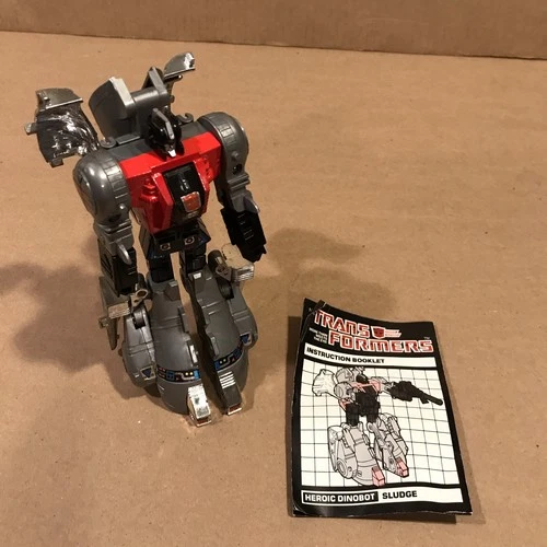 SLUDGE Near Complete G1 Transformers WInstructions & Tech Spec Card Vintage 1984