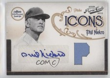 2011 Playoff Prime Cuts Position Materials Signatures 5/10 Phil Niekro Auto 12xz