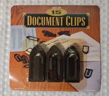 Vintage Document Clips Pack of 15 Black Plastic Office Desk Tool Gadget GSL New