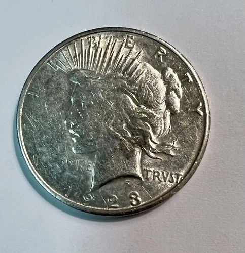 1923 S Philadelphia Peace Silver Dollar EF Condition 90% Silver In Capsule, AUTH