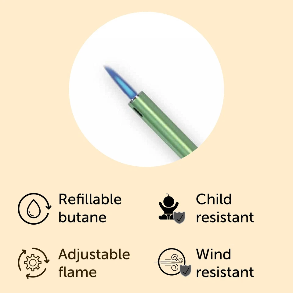 G.E.I. Encendedor utilitario con palo de antorcha 2 piezas, llama de antorcha azul, pequeños regalos Foto 2 de 4