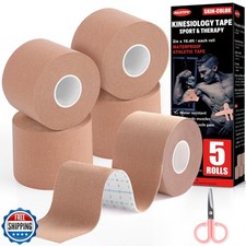 5 Rolls Kinesiology Tape, 2 inch x 16.4 Feet Waterproof Athletic 0.80 per gallon