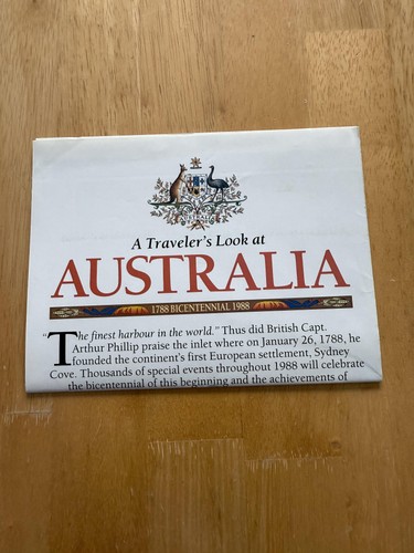 1988 National Geographic Australia Traveler's Look At Map Poster Bicentennial