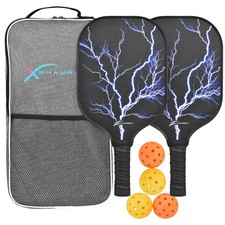 Complete Pickleball Starter Set 13mm Fiberglass Paddles  4 Balls Indoor/Outdoor