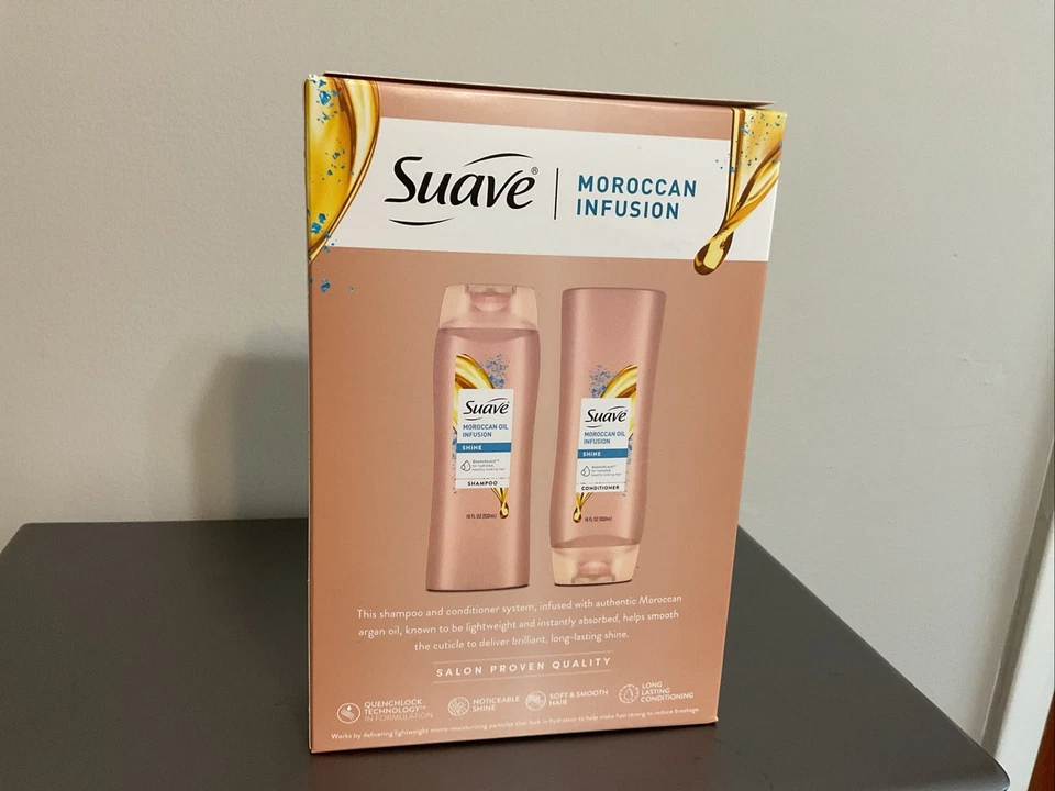 Juego de champú y acondicionador para infusión de aceite marroquí Suave Professionals, Shine Enhan Foto 3 de 4