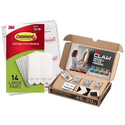 Command & 3M CLAW Picture Hanging Set Command Strips Large Picture Hanger 14