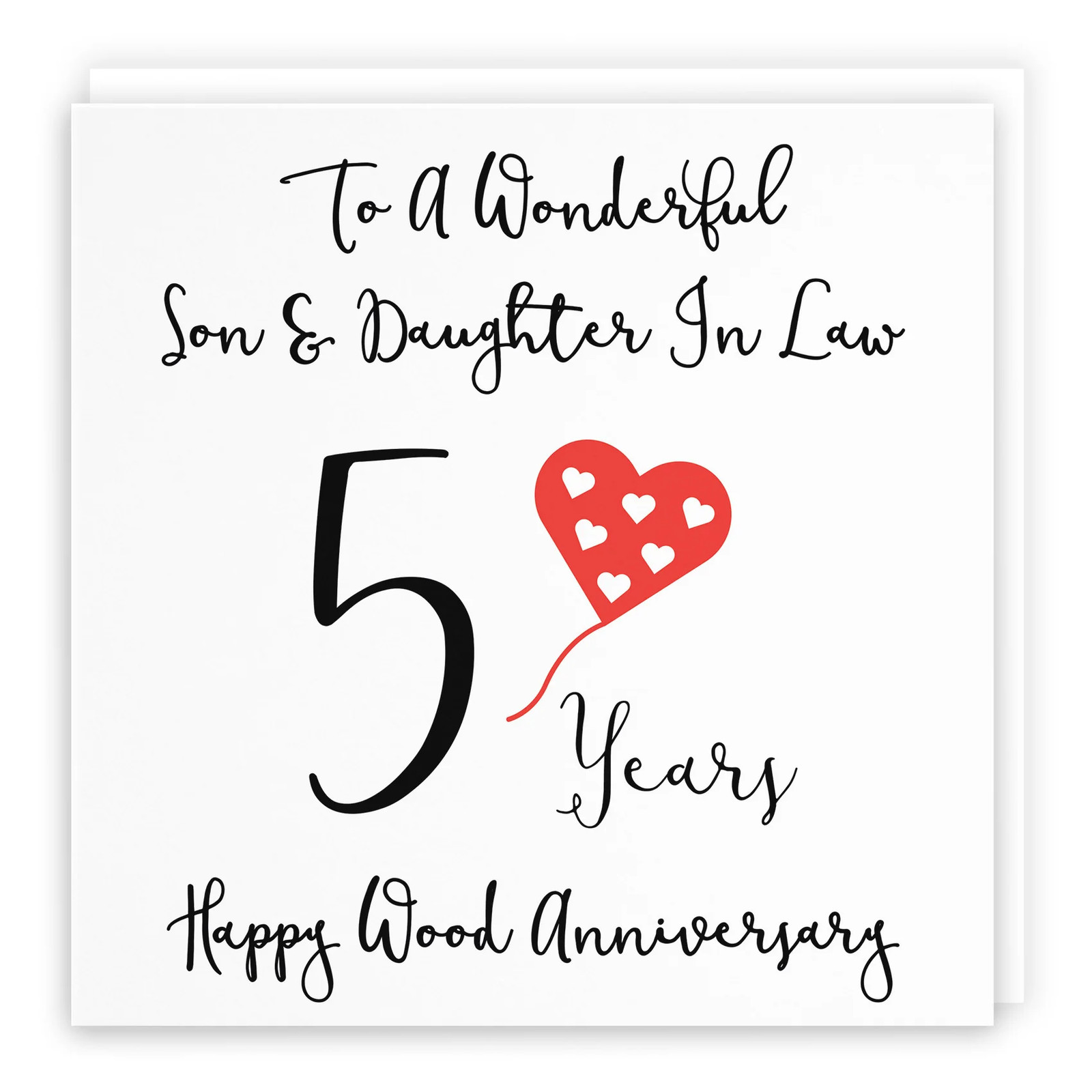 5th Son And Daughter In Law Anniversary Card Love Heart