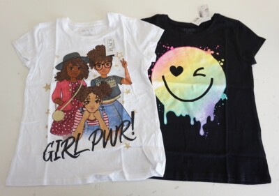 THE CHILDREN'S PLACE GIRLS GRAPHIC SHORT SLEEVE T-SHIRTS MEDIUM 2 FOR $9.99 NWT!