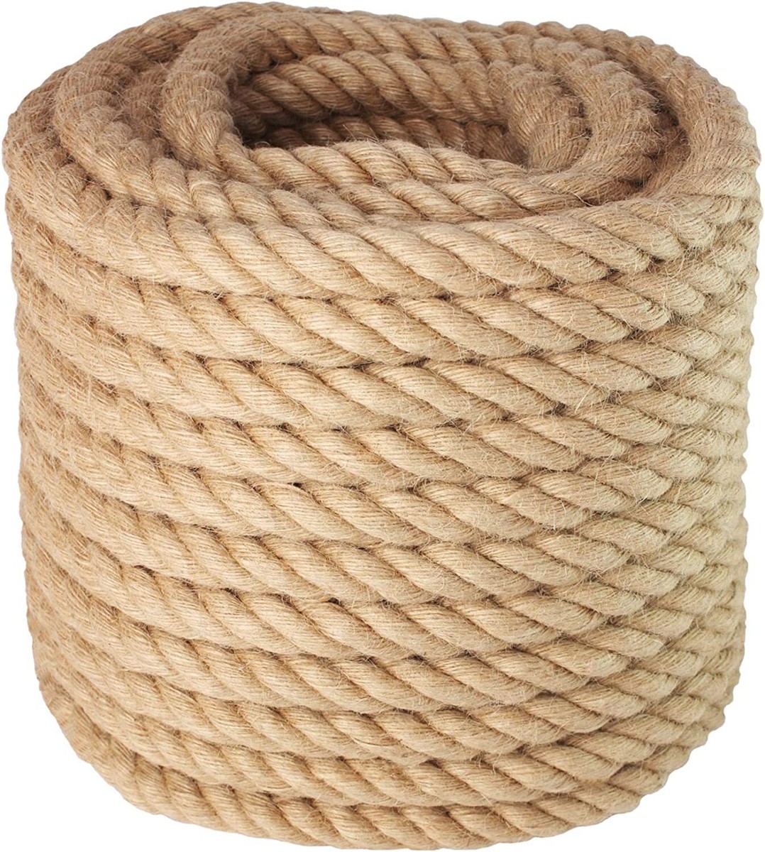 Twisted Manila Rope 1 in x 100 Feet Thick Hemp Rope Natural Jute
