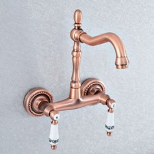 Antique Red Copper Swivel Kitchen Sink Faucet Bathroom Basin Mixer Taps 2sf889