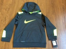 Nike Boys Thermal Fit Hoodie size 6 Grey And Green