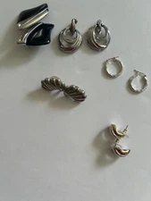 VTG Costume Jewerly Pierced Earrings Lot of 5 Preowned