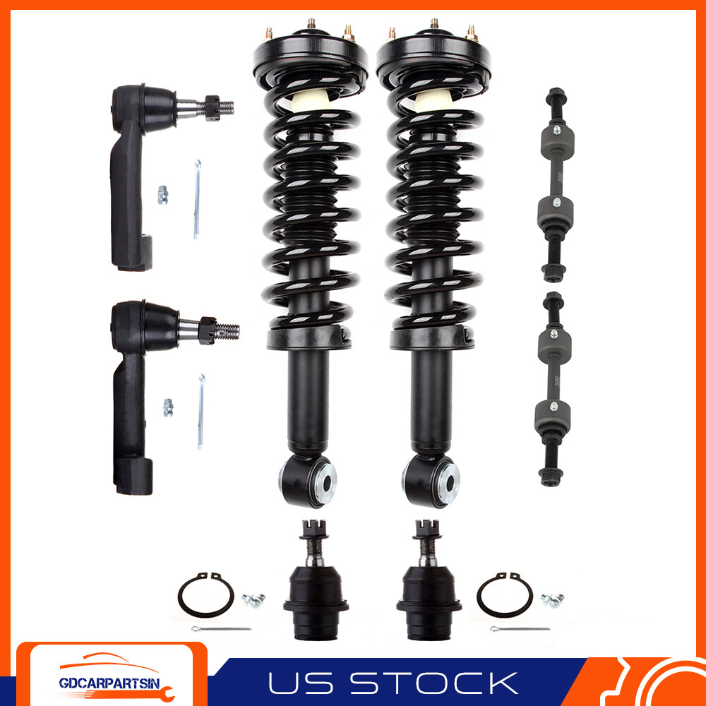 2007-2013 Ford Expedition Lincoln Navigator 8pc Front Suspension Kit Struts Sway Bar Tie Rods