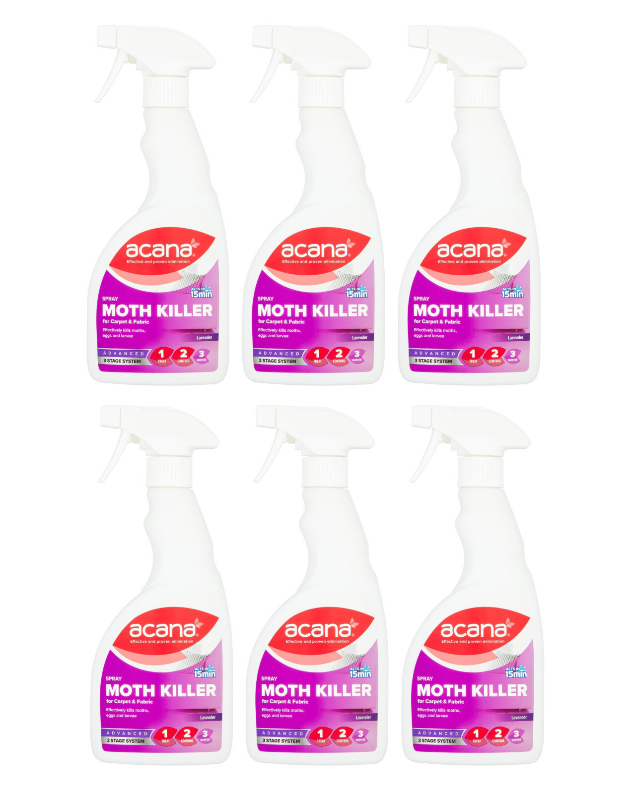 Clothing Carpet Fabric Moth Killer Spray Acana Lavender Fragrance 275ml