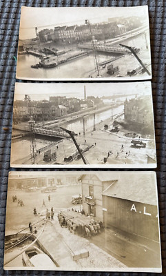 Three Antique Real Photo Postcards RPPC Of Port