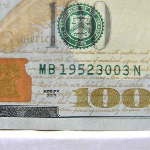 USA 2013 $100 March 30, 1952 Birthday 3/30/52 Anniversary note SN 19523003; UNC - Picture 3 of 4