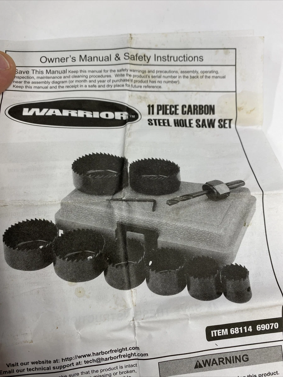 Warrior 11 Piece Carbon Steel Hole Saw Set with Carrying Case