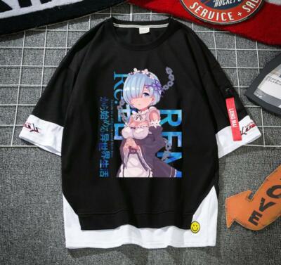 Re:Zero kara Hajimeru Isekai Seikatsu Anime T-Shirt Shirt Kostüme Baumwolle
