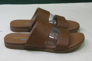ladies tan flat sandals