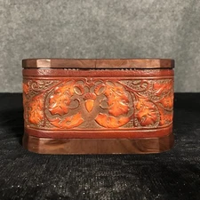 Vintage Fliparette Cigarette Holder Case Dispenser Tooled Leather Celluloid