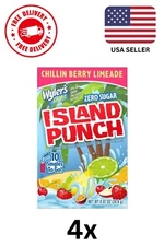4 BOXES Wyler's Light Island Punch Singles to Go, Chillin Berry Limeade