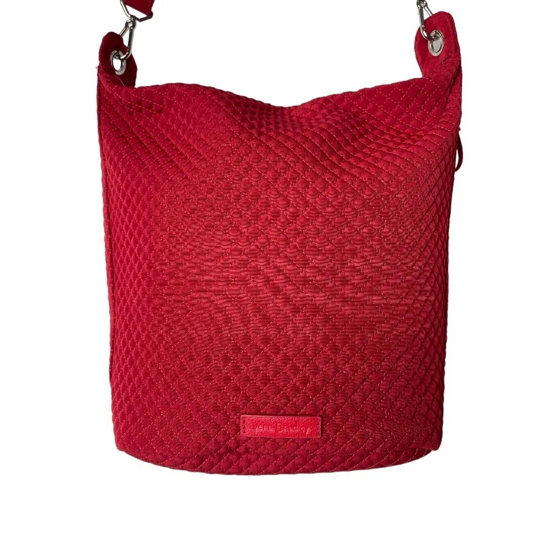 Vera Bradley Quilted Bucket Crossbody Bag in Cardinal Red