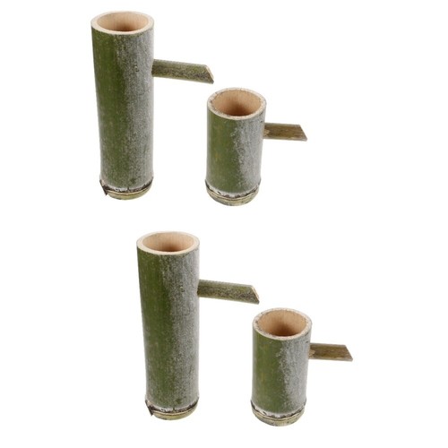 Set of 2 Aquariumdekoration Aus Bambus Brunnen Solar- Teich - Bild 8 von 12