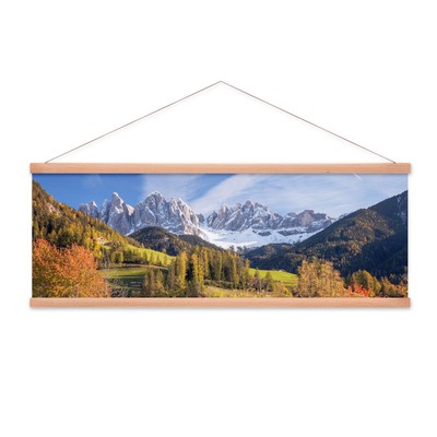 Stoffbild Kakemono mit Posterleisten Natur Italien Landschaft Gebirge Wald Bunt