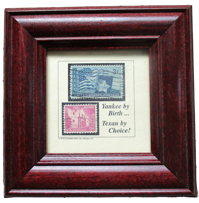 Jack Rabbit Studio, Inc. YANKEE BY BIRTH...TEXAN BY CHOICE Framed Texas Stamps