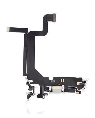 Charging Port Flex Cable For iPhone 14 Pro Max (Aftermarket Plus) (Silver)