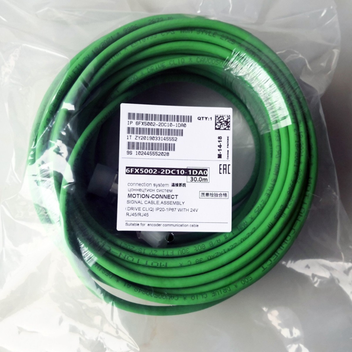 SIEMENS 6FX8002-2DC10-1DA0 Encoder Cable 30m New One 6FX8 002